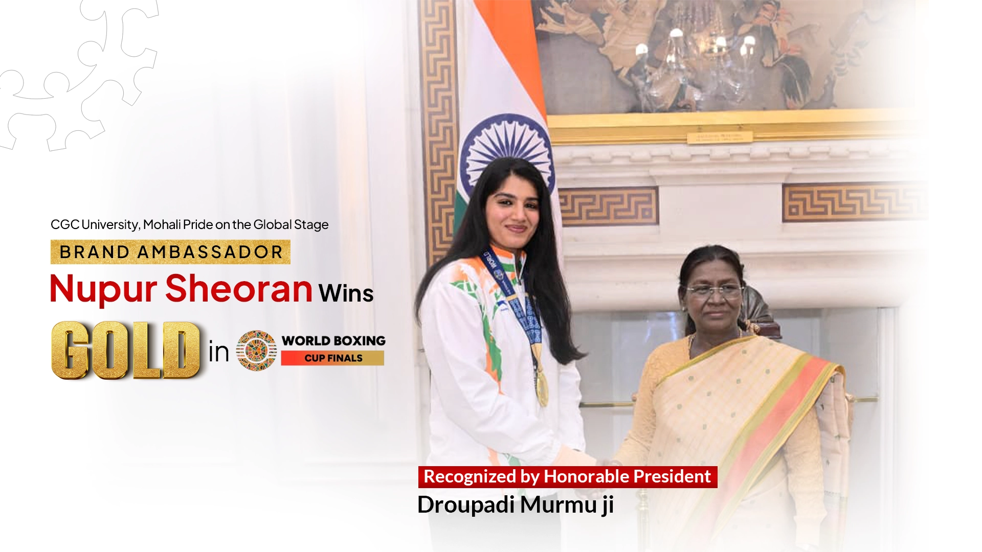 Nupur Sheron recognized by honorable president