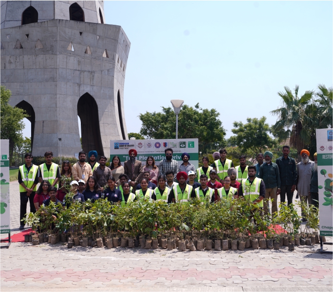 CGC JHANJERI LEADS GREEN CRUSADE WITH MASSIVE TREE PLANTATION DRIVE AT CHAPPAR CHIRI WAR MEMORIAL, MOHALI