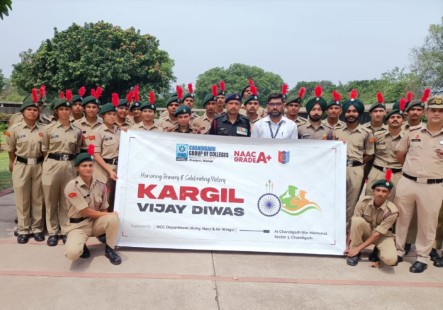 NCC Wing of CGC Jhanjeri Pays Heartfelt Tribute on Kargil Vijay Diwas with Tree Plantation Drive