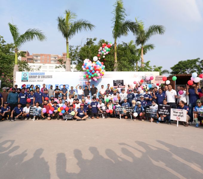 CGC Jhanjeri, Mohali Champions the Cause of a Drug-Free India with Anti-Narcotic Cyclothon 2025