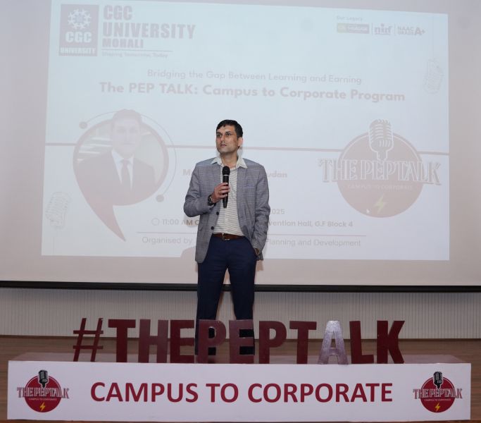 CGC University Hosts WNS India Campus Head for Inspiring Pep Talk