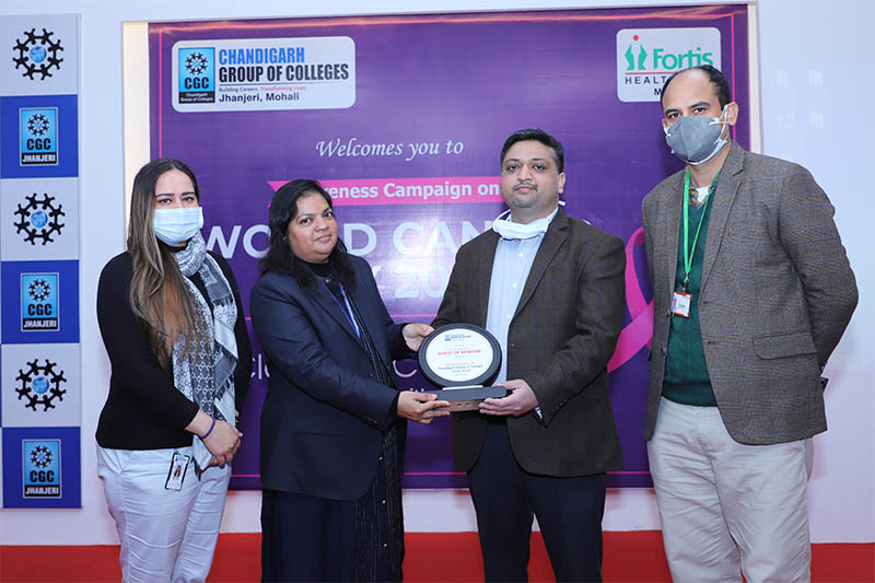 CGC Jhanjeri Collaborated With Fortis Healthcare To Spread Awareness On World Cancer Day 2022