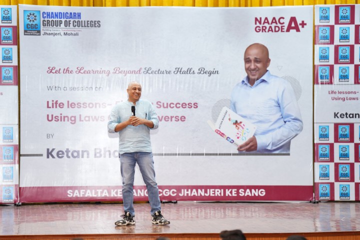 Renowned Author Ketan Bhagat Enlightens the students at CGC Jhanjeri