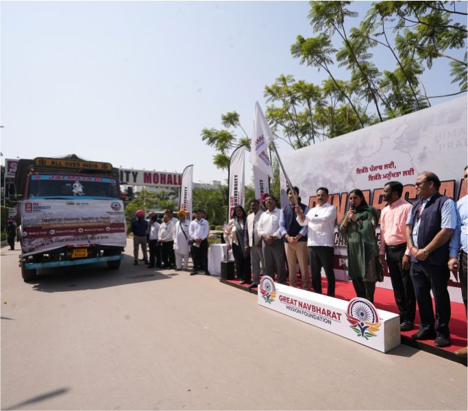 Great NavBharat Mission Foundation Under CGC University, Mohali Stands in Solidarity with Flood-Affected Punjab